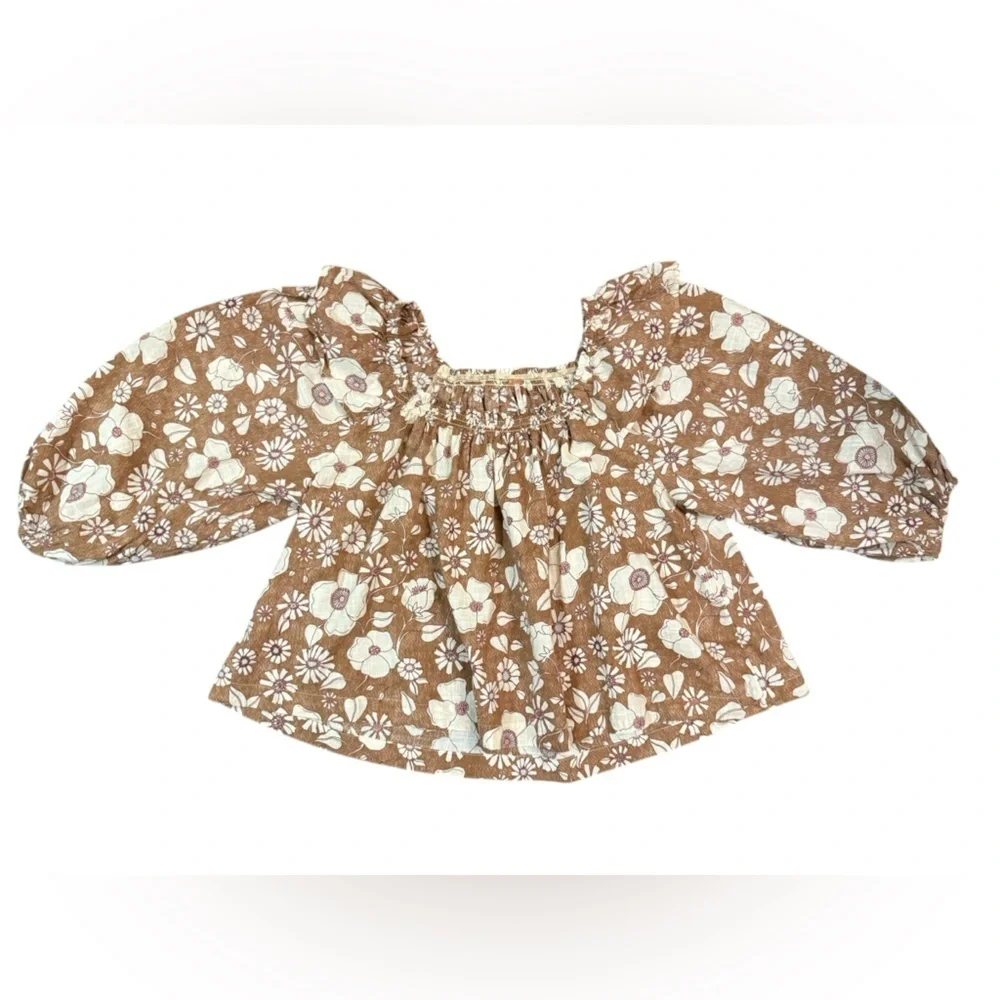 Free People Miss Daisy Printed Top in Vintage Combo Size XS